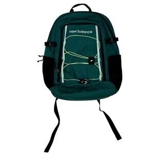 New Balance Green Black Backpack Bungee Cord School Travel Outdoor Bag Adjustabl